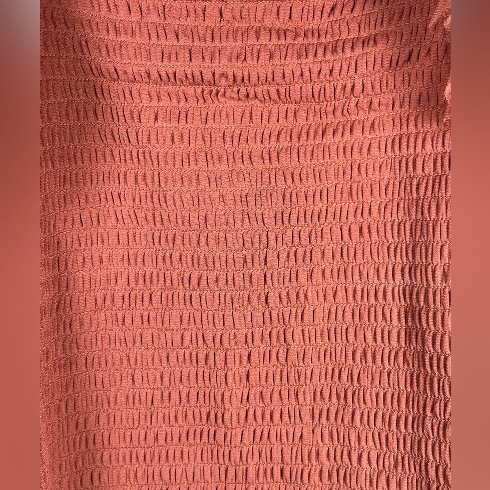 Free People Dusty Rose Ruffle Sleeve Cinched Bodysuit very stretchy Size S/M - Picture 4 of 7
